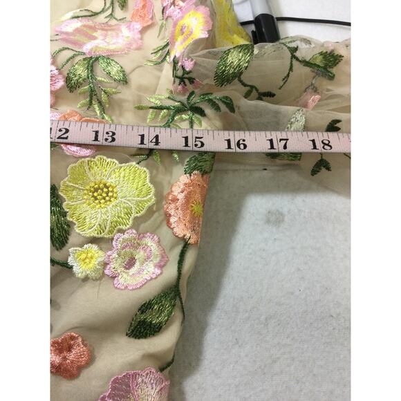 AW BRIDAL 2 XS Cream Carole Floral Embroidered Formal Party Maxi Dress NEW B23 - Picture 6 of 8